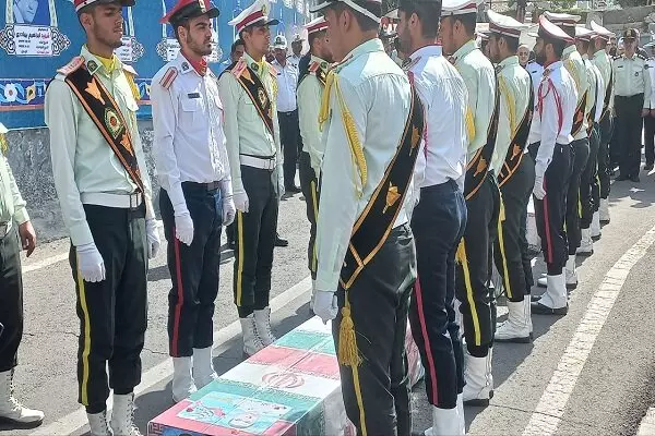 تشییع پیکر شهدای پلیس راه خاش در ستاد مرکزی پلیس راهور