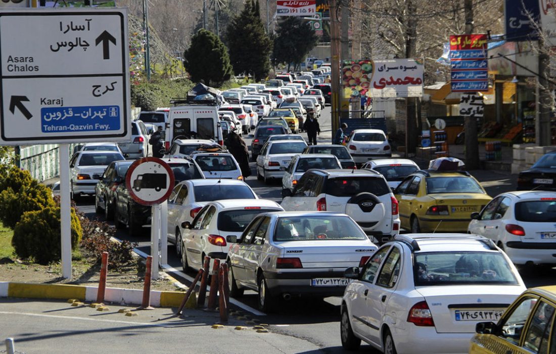 اجرای محدودیت ترافیکی در جاده کرج- چالوس