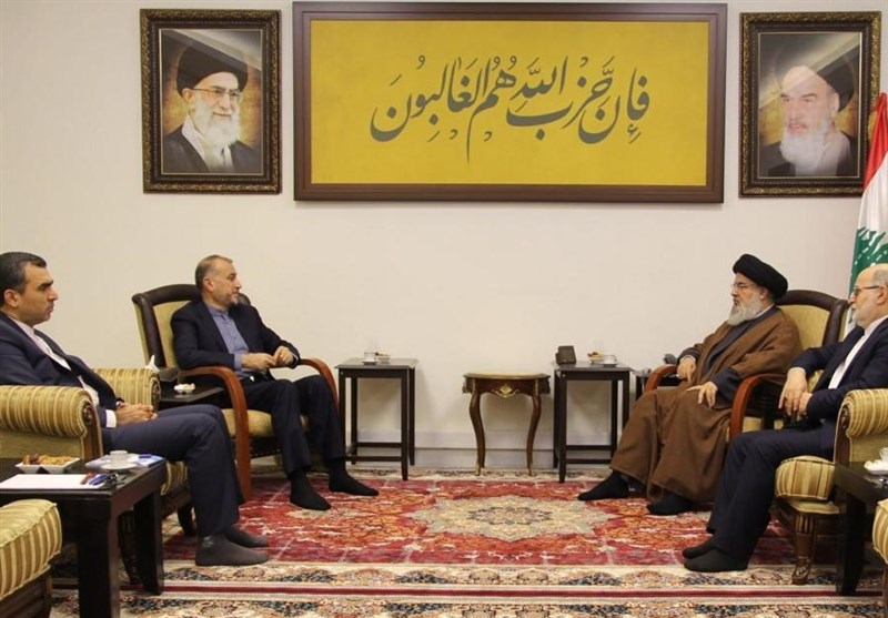 وزیر امور خارجه کشور با سیدحسن نصرالله دیدار کرد