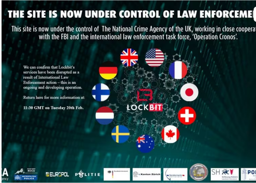 متوقف شدن گروه Lockbit توسط بریتانیا، ایالات متحده و اتحادیه اروپا