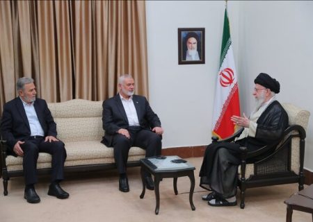 دیدار اسماعیل هنیه و زیاد النخاله با رهبر معظم انقلاب