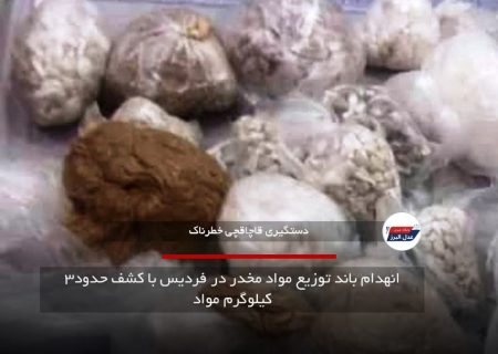 انهدام باند توزیع مواد مخدر در فردیس با کشف حدود۳ کیلوگرم مواد