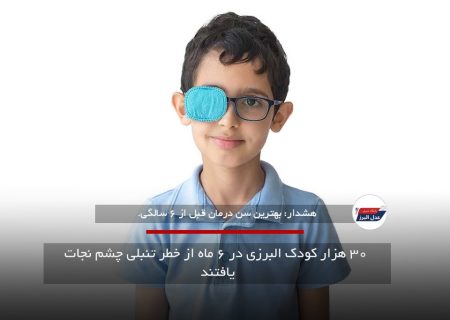 ۳۰ هزار کودک البرزی در ۶ ماه از خطر تنبلی چشم نجات یافتند
