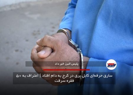 سارق حرفه‌ای کابل برق در کرج به دام افتاد | اعتراف به ۵۰ فقره سرقت