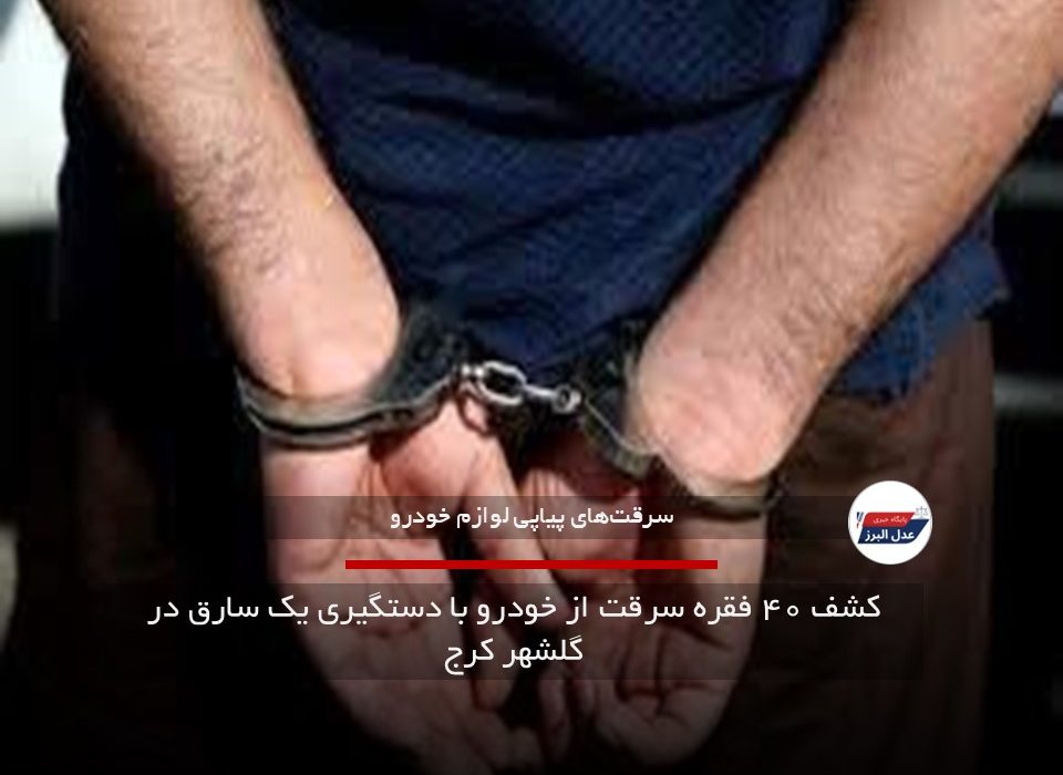 کشف ۴۰ فقره سرقت از خودرو با دستگیری یک سارق در گلشهر کرج