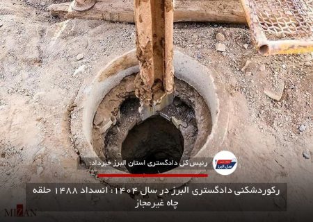 رکوردشکنی دادگستری البرز در سال ۱۴۰۴: انسداد ۱۴۸۸ حلقه چاه غیرمجاز