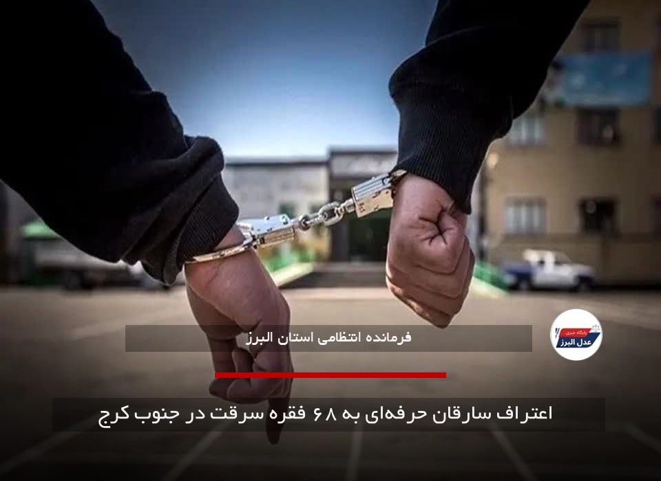 اعتراف سارقان حرفه‌ای به ۶۸ فقره سرقت در جنوب کرج