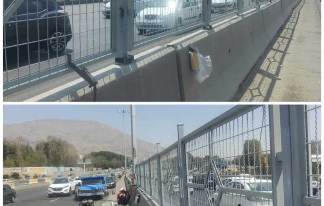 حفاظ میانی روی نیوجرسی‌های آزادراه تهران–کرج نصب می‌شود