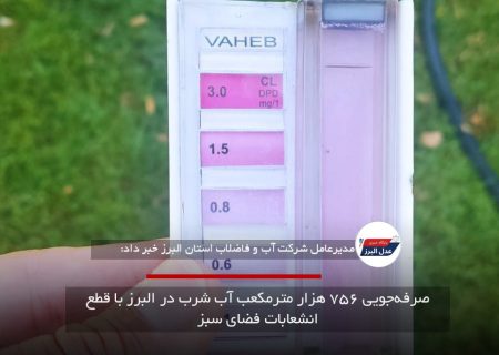 صرفه‌جویی ۷۵۶ هزار مترمکعب آب شرب در البرز با قطع انشعابات فضای سبز