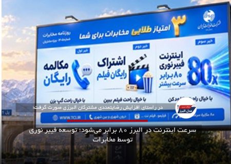 سرعت اینترنت در البرز ۸۰ برابر می‌شود؛ توسعه فیبر نوری توسط مخابرات