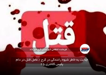جنایت به خاطر شیوه رانندگی در کرج / عامل قتل در دام پلیس کلانتری ۲۵